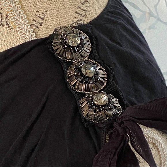 3.1 Phillip Lim black asymmetrical jewel gathered t-shirt sleeveless tank dress - Picture 7 of 10